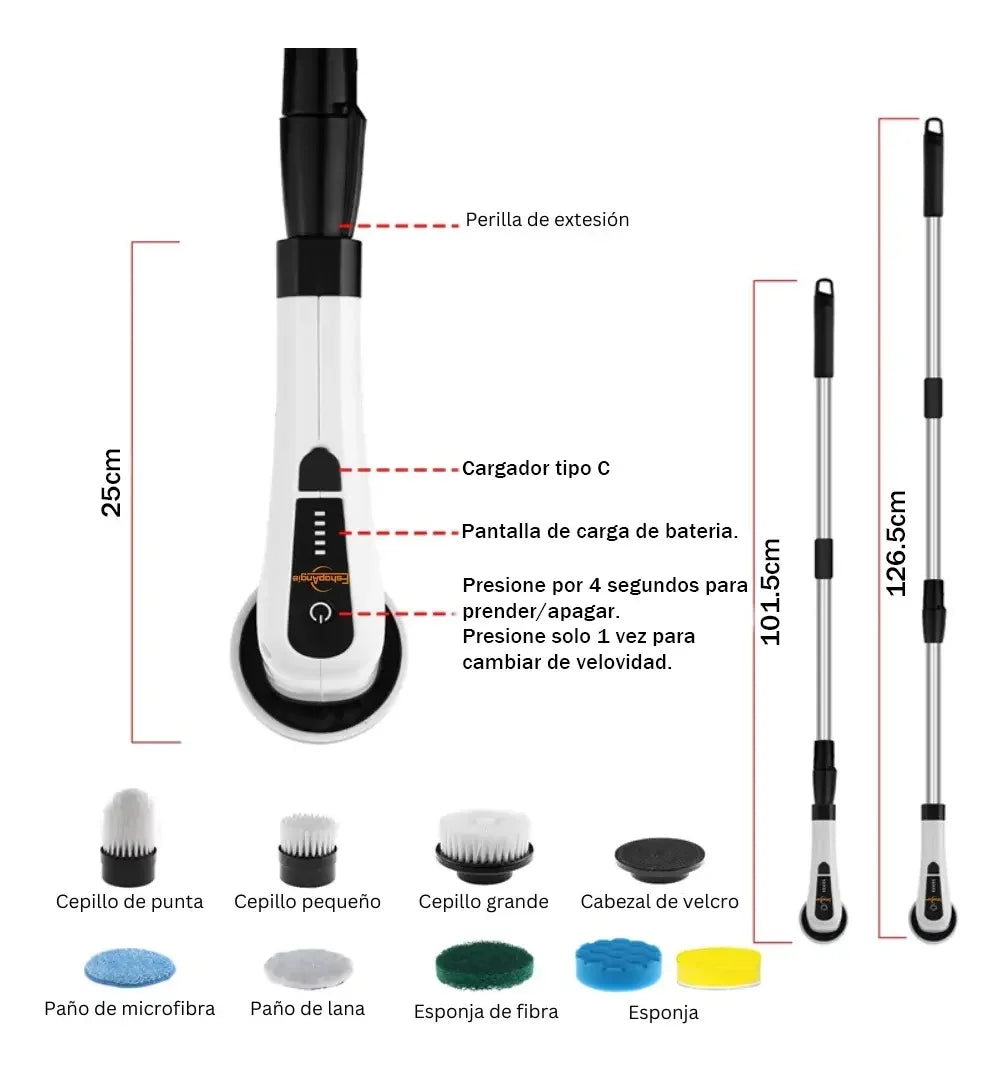 Cepillo Eléctrico Giratorio 9 en 1