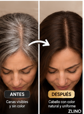 Canas visibles antes de aplicar shampoo pinta canas