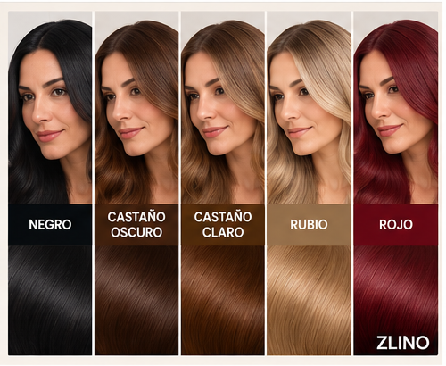 Tonos disponibles del shampoo pinta canas ZLINO