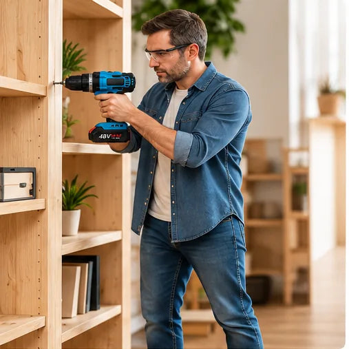 Taladro 48V Inalámbrico con Doble Batería