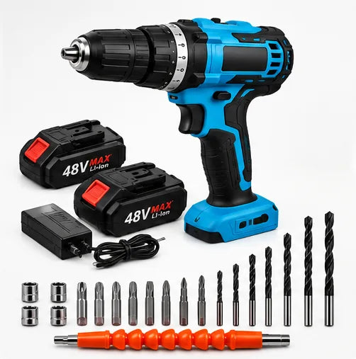 Taladro 48V Inalámbrico con Doble Batería