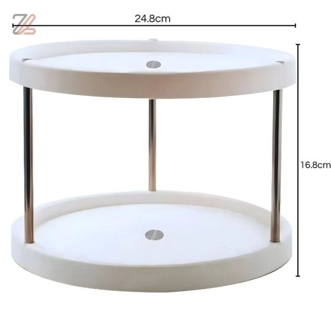 Medidas del organizador giratorio: 24,8 cm de diámetro y 16,8 cm de alto